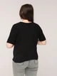 Футболка женская черная широкая с надписью 1835-1 XL - изображение 7