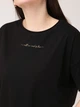 Футболка женская черная широкая с надписью 1835-1 XL - изображение 8