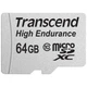 Карта памяти Transcend High Endurance microSDXC 64GB (UHS-I) W-20 MB/s, R-30 MB/s Class 10 (TS64GUSDXC10V) + SD Adapter - изображение 2