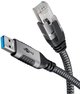 Кабель Goobay USB-A 3.2 Gen1 to RJ-45 5 м Black/Silver (4040849706929) - зображення 4