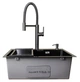 Мойка из нержавеющей стали AQUAMILL 6050 с PVD покрытием черная decor + смеситель со съемным изливом + дозатор + коландер + сифон - изображение 7