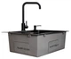 Мойка из нержавеющей стали AQUAMILL 6050 с PVD покрытием черная decor + смеситель + дозатор + решетка + сифон - изображение 11
