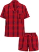 Женская пижама (Шорты+рубашка) Victoria's Secret (3226437712076) Flannel Short Pajama Set XS красная принт в клетку - изображение 3