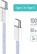 Кабель ColorWay Type-C - Type-C braided cotton PD Fast Charging 60W 3А 1 м Purple (CW-CBPDCC061-PU) - изображение 2