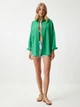 Рубашка хлопковая оверсайз женская Happiness MX00167 38 Green (8684347163929) - изображение 3