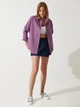 Рубашка хлопковая оверсайз женская Happiness DD00842 38 Dark Lilac (8496160096656) - изображение 5