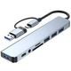 USB-хаб переходник картридер SD / TF / Type-C / Type-A / 3.5mm Audio HUB 8 -в- 1 - изображение 11