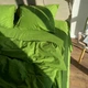 Комплект постільної білизни LavSon Washed Cotton Варена бавовна Євро 200х220 (з простирадлом на гумці 180х200х25) Матча - зображення 1