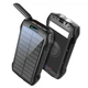 PowerBank F33W 33500 solar з бездротовою зарядкою, сонячною батареєю та ліхтариком чорного кольору - зображення 1