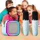 Дитяче караоке з 2-ма мікрофонами K12 Bluetooth колонка з RGB підсвічуванням Блакитний (509) - зображення 1
