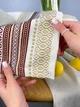 Великодній рушничок лляний для кошика Промінь 70х45 см Коричневий - зображення 5