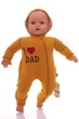 Человечек на молнии с капюшоном интерлок I love Dad оранжевый 68 см (41444) - изображение 1
