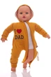 Человечек на молнии с капюшоном интерлок I love Dad оранжевый 68 см (41444) - изображение 4