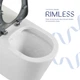 Унітаз підлоговий Freedom Rimless 800x365x435 мм, White, інклюзивний з сидінням Slim Duroplast/ Soft-close/ Quick Release QT22223368W Qtap - зображення 5