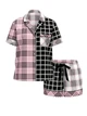 Женская пижама (Шорты+рубашка) Victoria's Secret (3226437712140) Flannel Short Pajama Set L розовая принт в клетку - изображение 4