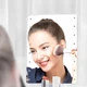 Дзеркало з підсвіткою для макіяжу настільне прямокутне Large Mirror, косметичне LED-дзеркало з регулюванням нахилу і підставкою для дрібниць, живлення від USB/батарейок Біле, MLLM-22-White - зображення 6