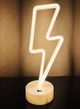 Неоновий світлодіодний нічник для інтер'єру Decoration Lamp Блискавка USB/3хАА Теплий Білий 32см | Настільне світло - зображення 2