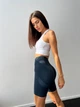 Спортивні жіночі подовжені шорти Wake Up з Push Up Однотонні Щільні XS-S Темно-сині (4542S) - зображення 3