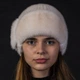 Женская шапка из натурального меха норки на вязаной основе Меховой Стиль Лобик 54-60 Жемчужный (132/X) - изображение 2