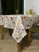 Скатерть водоотталкивающая Delux Textil с помпонами Пасхальные кролики классик 210 х 140 см (368136) - изображение 1
