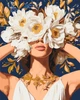 Картина по номерам Люди. Девушка в цветах пион. Цветы 40*50 см Оригами LW 30301 - изображение 1