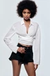 Рубашка ZARA белая с завязками XXL - изображение 2