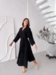 Женский халат кимоно длинный COSY Duna из фактурного муслина 2XL/3XL черный M90W - изображение 2