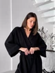 Женский халат кимоно длинный COSY Duna из фактурного муслина 2XL/3XL черный M90W - изображение 5