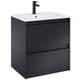 Тумба із умивальником ROCA Alpine 60x61x46см підвісна чорна A852012532 - зображення 1