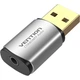 Звуковая карта USB AUX jack, TRRS Metal (OMTP-CTIA) Vention серая - изображение 1