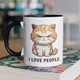 Чашка з принтом "I Love People" на подарунок для друга, подруги керамічна 330 мл біла з чорною ручкою - зображення 1