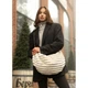 Жіноча сумка Sambag HOBO Bag-glove тканева молочна - изображение 2