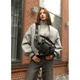 Велика жіноча поясна сумка бананка Sambag DynamicDart графітова - зображення 2