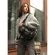 Велика жіноча поясна сумка бананка Sambag DynamicDart графітова - зображення 3