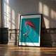 Постер Roomy "Elegant Flamingo" Белая рамка с антибликовым стеклом A2 (59.4x42 cm.) - изображение 4