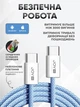 Кабель быстрой зарядки андроид айфон Type-C JoyPro 20W Blue зарядный шнур USB-C 1 метр 5А для смартфонов apple iphone android Универсальный Тайпси + Тканевая оплетка + Держатель кабеля в комплекте (Синий) - изображение 2