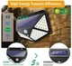 Ліхтар вуличний світлодіодний Solar interaction wall lamp 100 led з датчиком руху на сонячній зарядці чорний - изображение 2