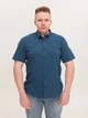 Рубашка мужская синяя в клетку со стрейчем 5313-3 2XL - изображение 4