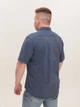 Рубашка мужская синяя прямая в клетку летняя короткий рукав 5704-B-3 4XL - изображение 2