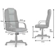 Офісне шкіряне крісло з мікросіткою 518B чорно-сірий - зображення 6
