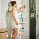 Угловая полка для ванной комнаты Multi Corner Shelf, белая, стойка в душевую, телескопическая, вместительная от 1,05 до 2,6 м - изображение 2