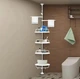 Угловая полка для ванной комнаты Multi Corner Shelf, белая, стойка в душевую, телескопическая, вместительная от 1,05 до 2,6 м - изображение 3