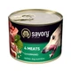 Влажный корм Savory для взрослых собак всех пород, с четырьмя видами мяса, 200 г - изображение 1