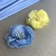 Брошка Цветок 9см Желтая Металл - изображение 3