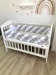 Бортик коса і хмаринка в дитяче ліжечко Carus Textile 300 см х 22 см (сіро-біла) - изображение 2