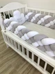 Бортик коса і хмаринка в дитяче ліжечко Carus Textile 300 см х 22 см (сіро-біла) - изображение 4