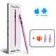Стилус LED ручка универсальный сенсорный карандаш pen с дисплеем DrawPen Active Pro умний цифровой с индикацией заряда аккумулятора сенсорным контактом Type-C разъемом для iPhone iPad Android планшета телефона сенсорного экрана удобный сиреневый пенсил - изображение 1