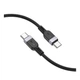 Кабель синхронизации Hoco X109 Silicone 60W/3A Type-C to Type-C 3m Black (35922_3605826) - изображение 5