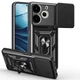 Чехол Hide Shield для Tecno Pova 6 Neo / LI6 бампер противоударный с подставкой кольцом Black - изображение 1