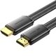 Кабель Vention HDMI-HDMI v2.1 8K 60Hz 4K 144Hz 2K 240Hz QFT 48Gbps 2m Flat Cotton Black (ALKBH) - зображення 1